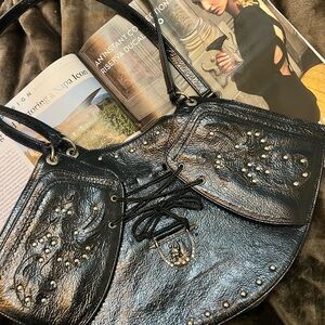 Chic Black Embellished Women's Shoulder Bag